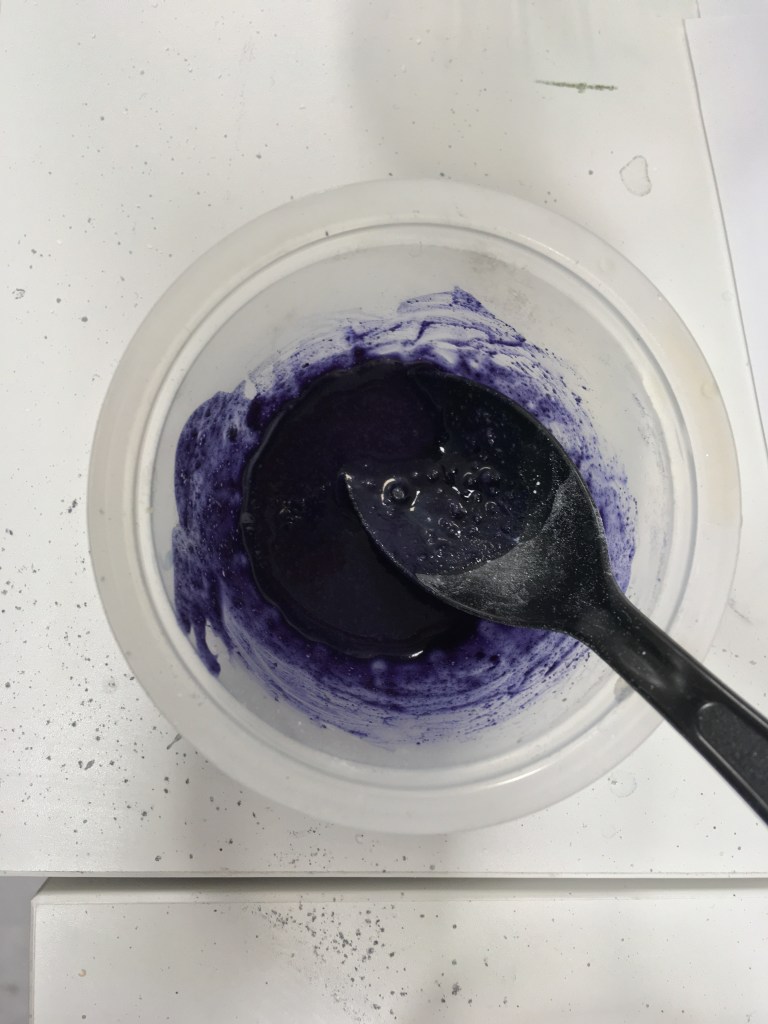 Week 22: Making kitchen cupboard paint-Blue.